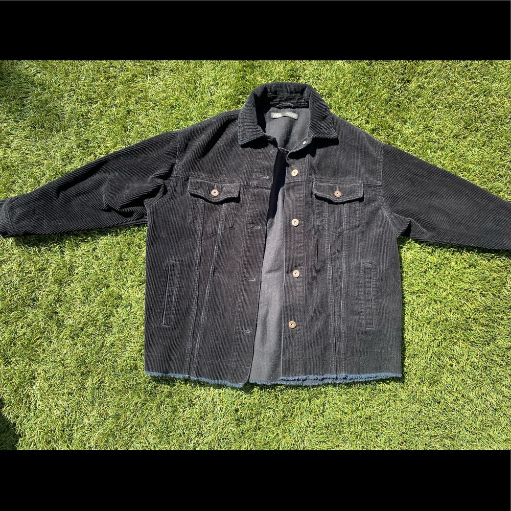 Zara distressed corduroy jacket